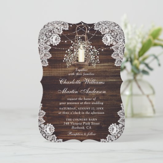 Invitation Mariage à lanterne pour bébé (Debout devant)