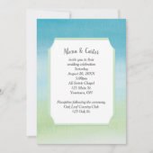 Invitation Mariage à l'aquarelle Aqua et Vert (Devant)
