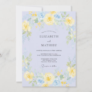 Invitation Mariage à l'aquarelle avec eau lumineuse et couleu