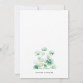 Invitation Mariage à l'aquarelle botanique de verdure Eucalyp (Dos)