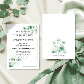Invitation Mariage à l'aquarelle botanique de verdure Eucalyp