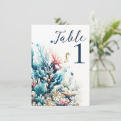 Invitation Mariage à l'aquarelle Corail de mer Éclaboussure d (Debout devant)