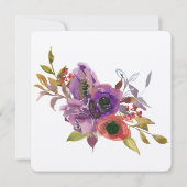 Invitation Mariage à l'aquarelle de disposition florale (Dos)
