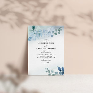 Invitation Mariage à l'aquarelle de feuillage d'eucalyptus po