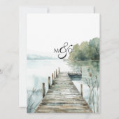 Invitation Mariage à l'aquarelle de la forêt du lac de montag (Dos)