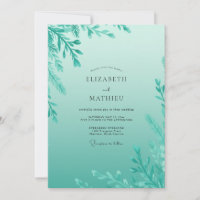 Mariage à l'aquarelle de menthe avec brindilles