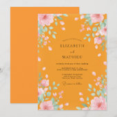 Invitation Mariage à l'aquarelle de Tagète (Devant / Derrière)