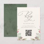 Invitation Mariage à l'aquarelle de verdure hivernale élégant (Devant / Derrière)