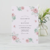 Invitation Mariage à l'aquarelle délicate lavande (Debout devant)
