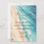 Invitation Mariage à l'aquarelle double face Ocean Beach (Devant)