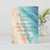 Invitation Mariage à l'aquarelle double face Ocean Beach (Debout devant)