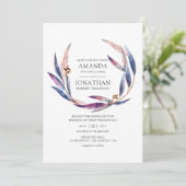 Invitation Mariage à l'aquarelle Eucalyptus (Debout devant)