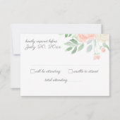 Invitation Mariage à l'aquarelle florale RSVP (Devant)