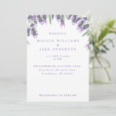 Invitation Mariage à l'aquarelle lavande (Debout devant)