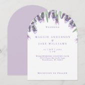 Invitation Mariage à l'aquarelle lavande arqué (Devant / Derrière)