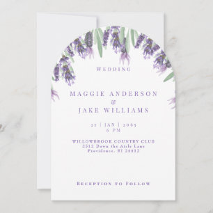 Invitation Mariage à l'aquarelle lavande arqué