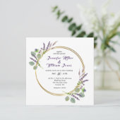 Invitation Mariage à l'aquarelle lavande & eucalyptus (Debout devant)