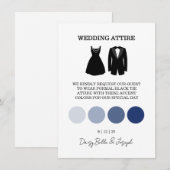 Invitation Mariage à l'aquarelle moderne bleu côtier (Devant / Derrière)