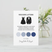 Invitation Mariage à l'aquarelle moderne bleu côtier (Debout devant)