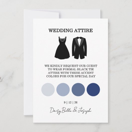 Invitation Mariage à l'aquarelle moderne bleu côtier (Devant)