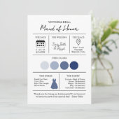 Invitation Mariage à l'aquarelle moderne bleu côtier de plage (Debout devant)