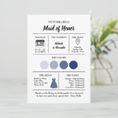 Invitation Mariage à l'aquarelle moderne bleu côtier de plage (Debout devant)