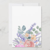 Invitation Mariage à l'aquarelle moderne Eucalyptus & Lavande (Dos)