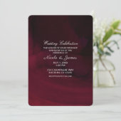 Invitation Mariage à l'aquarelle moderne marron bordeaux (Debout devant)