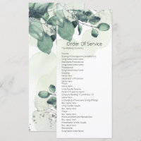 Mariage à l'aquarelle Ordre du service botanique f