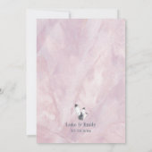 Invitation Mariage à l'aquarelle rose avec géodes et pierres  (Dos)