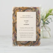 Invitation Mariage à l'aquarelle Rustique Agate Géode Or (Debout devant)