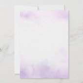 Invitation Mariage à l'aquarelle violet élégant (Dos)