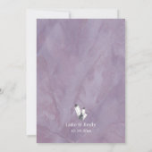 Invitation Mariage à l'aquarelle violette de géodes et gemmes (Dos)