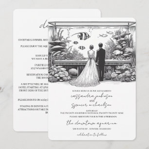 Invitation Mariage à l'aquarium avec détails