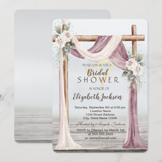 Invitation Mariage à l'arbor de plage (Devant / Derrière)
