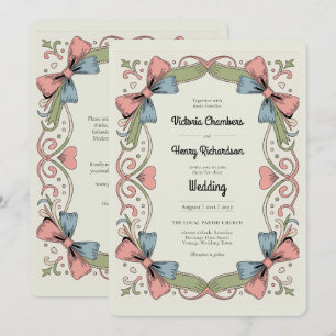 Invitation Mariage à l'arc en pastel Rétro Héritage Rockabill