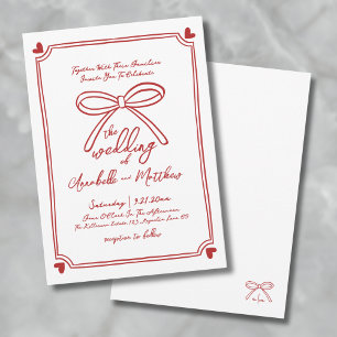 Invitation Mariage à l'Arc Rouge Fantaisiste Dessiné à la Mai