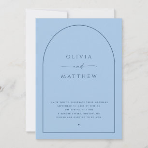 Invitation Mariage à l'arche bleu ciel pastel Photo et code