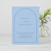 Invitation Mariage à l'arche bleu ciel pastel | Photo et code (Debout devant)