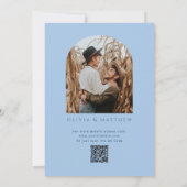 Invitation Mariage à l'arche bleu ciel pastel | Photo et code (Dos)