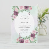 Invitation Mariage à l'arche botanique de fleurs de prunier (Debout devant)