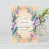 Invitation Mariage à l'arche botanique de lavande (Debout devant)