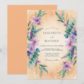 Invitation Mariage à l'arche botanique de lavande (Devant / Derrière)