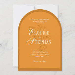 Invitation Mariage à l'arche botanique dessinée à la main cou