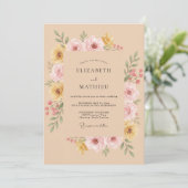 Invitation Mariage à l'arche botanique rose tendre (Debout devant)