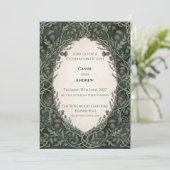 Invitation Mariage à l'arche celtique Chardon vert foncé (Debout devant)