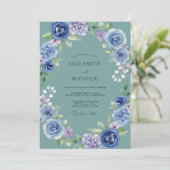 Invitation Mariage à l'arche de bleu poussiéreux (Debout devant)
