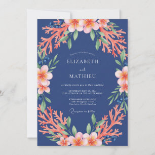 Invitation Mariage à l'Arche de Fleur de Corail de la Marine