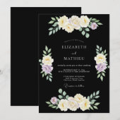 Invitation Mariage à l'Arche de Fleurs de Crème (Devant / Derrière)