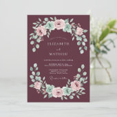 Invitation Mariage à l'arche de floraison de Bourgogne (Debout devant)